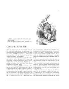 1  ALICE’S ADVENTURES IN WONDERLAND Lewis Carroll THE MILLENNIUM FULCRUM EDITION 3.0