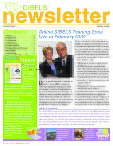 newsletter January  2009 Volume 2  No. 1  Contents