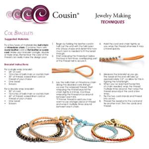 Cousin®  Jewelry Making techniques  Coil Bracelets