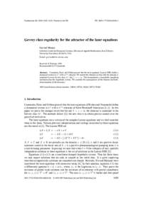 Nonlinearity–1510. Printed in the UK  PII: S0951Gevrey class regularity for the attractor of the laser equations Govind Menon