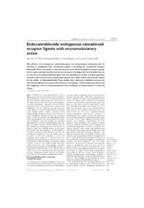 REVIEW  V. Di Marzo et al. – Endogenous cannabinoids as neuromodulators Endocannabinoids: endogenous cannabinoid receptor ligands with neuromodulatory