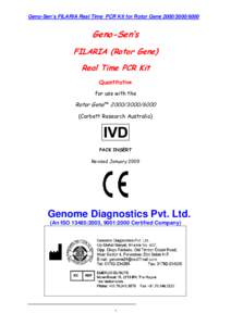 Geno-Sen’s FILARIA Real Time PCR Kit for Rotor GeneGeno-Sen’s FILARIA (Rotor Gene) Real Time PCR Kit Quantitative