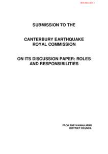 GEN.WDCSUBMISSION TO THE CANTERBURY EARTHQUAKE ROYAL COMMISSION