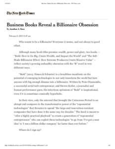 Business Books Reveal a Billionaire Obsession - NYTimes.com u ine