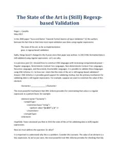 The State of the Art is (Still) Regexp-based Validation