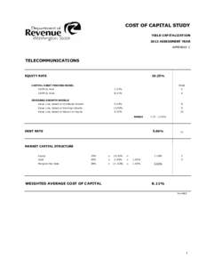 2013 Cost of Capital Study Telecommunications