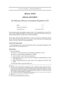 Draft The Maternity Allowance (Curtailment) Regulations 2014