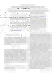 PHYSICAL REVIEW E 88, Frequency bands of strongly nonlinear homogeneous granular systems Joseph Lydon,1 K. R. Jayaprakash,2 Duc Ngo,1 Yuli Starosvetsky,3 Alexander F. Vakakis,2 and Chiara Daraio1,* 2