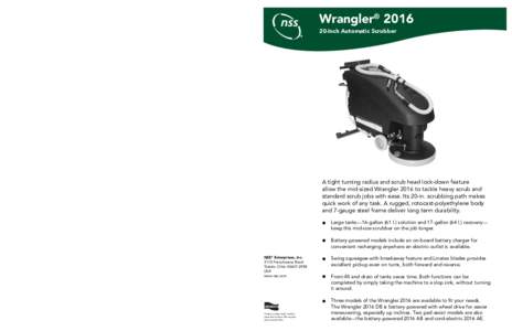 Battery-Powered Wrangler 2016 DB (Wheel-Drive) and Wrangler 2016 AB (Pad-Assist) Specifications Brush/Pad Voltage HP
