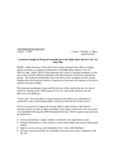 Microsoft Word - HAVA Amended Plan Press Release.doc