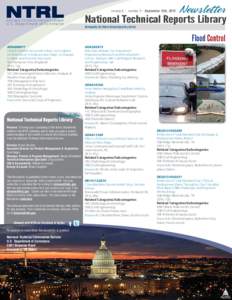 National Technical Reports Library  Newsletter volume 8 • number 3 • September 15th, 2015 NATIONAL TECHNICAL REPORTS LIBRARY