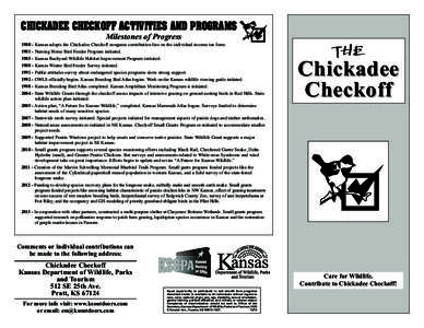 The Chickadee Checkoff Brochure