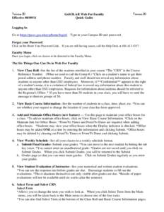 Version 20 EffectiveGoSOLAR Web For Faculty Quick Guide
