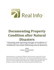 Documenting Property Condition after Natural Disasters