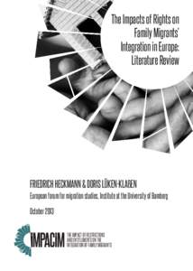 Impact of Admission Criteria on the Integration of Migrants (IMPACIM) - Literature Review