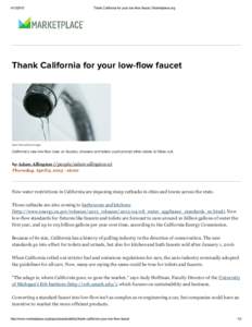 Thank California for your low­flow faucet | Marketplace.org Thank California for your low-flow faucet