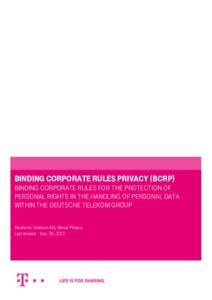 Binding Corporate Rules Privacy (BCRP)  Binding Corporate Rules Privacyfor (BCRP)