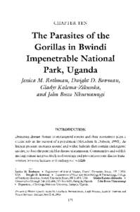 CHAPTER TEN  The Parasites of the Gorillas in Bwindi Impenetrable National Park^ Uganda