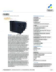 product specification  FLS115 15 inch Subcardioid Subwoofer