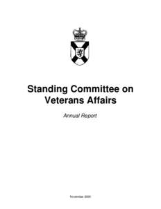 Standing Committee on Veterans Affairs Annual Report November 2000
