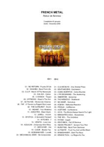 FRENCH METAL Retour de flammes Compilation 40 groupes Sortie : Décembre[removed]CD 1