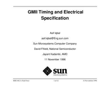 GMII Timing and Electrical Specification