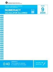 national assessment program literacy and numeracy NUMERACY  calculator ALLOWED