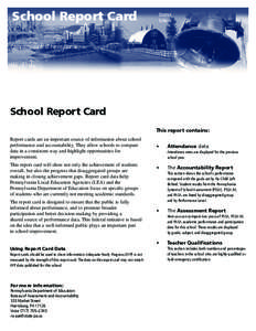 School Report Card  District ALLENTOWN CITY SD