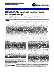 Krallinger et al. Journal of Cheminformatics 2015, 7(Suppl 1):S1 http://www.jcheminf.com/content/7/S1/S1 RESEARCH  Open Access