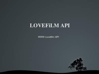 LOVEFiLM API WWW::Lovefilm::API     