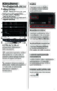 Kiirjuhend RNaiv 4.0 IntelliLink Opel OnStar Audio Vajutage avakuval Audio,