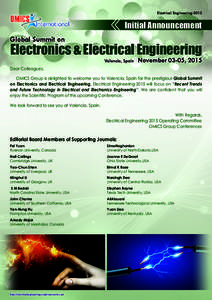 Electrical EngineeringInitial Announcement Global Summit on  Electronics & Electrical Engineering