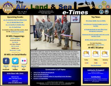 The official e-newsletter of the Joint Base McGuire-Dix-Lakehurst Public Affairs Office Jan. 16, 2014 Vol. 5, No. 2