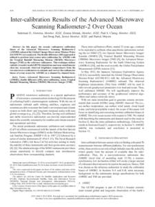 4230  IEEE JOURNAL OF SELECTED TOPICS IN APPLIED EARTH OBSERVATIONS AND REMOTE SENSING, VOL. 8, NO. 9, SEPTEMBER 2015 Inter-calibration Results of the Advanced Microwave Scanning Radiometer-2 Over Ocean