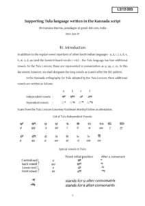 L2Supporting Tulu language written in the Kannada script Shriramana Sharma, jamadagni-at-gmail-dot-com, India 2012-Jun-07
