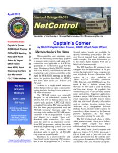AprilCounty of Orange RACES NetControl Newsletter of the County of Orange Radio Amateur Civil Emergency Service