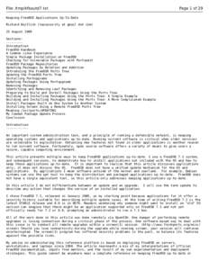 File: /tmp/kfbautd7.txt  Page 1 of 29 Keeping FreeBSD Applications Up-To-Date Richard Bejtlich (taosecurity at gmail dot com)
