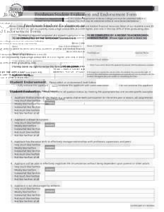 Freshman Student Evaluation and Endorsement Form This form is a required component of a student’s application to Berea College and must be submitted before a student can be considered for admission.This form may be sub
