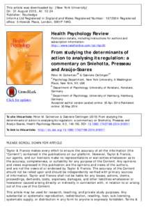 This article was downloaded by: [New York University] On: 31 August 2015, At: 13:24 Publisher: Routledge Informa Ltd Registered in England and Wales Registered Number: Registered office: 5 Howick Place, London, S
