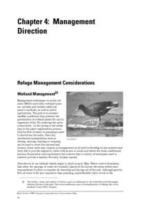 Chapter 4: Management Direction Refuge Management Considerations Wetland Management22 Management techniques on moist soil
