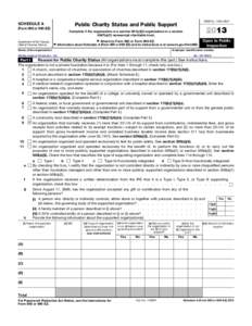 (Form 990 or 990-EZ)  Department of the Treasury Internal Revenue Service  OMB No