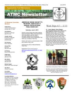 Published by the Appalachian Trail Maintainers of the Smoky Mountains Hiking Club  June 2015 Appalachian Trail Maintainers