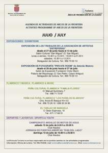 ÁREA DE PROMOCIÓN DE LA CIUDAD  AGENDA DE ACTIVIDADES DE ARCOS DE LA FRONTERA ACTIVITIES PROGRAMME OF ARCOS DE LA FRONTERA  JULIO / JULY