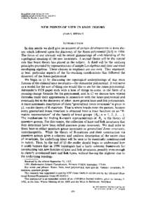 BULLETIN(New Series) OF THE AMERICANMATHEMATICALSOCIETY Volume 28, Number 2, April 1993 NEW POINTS OF VIEW IN KNOT THEORY JOAN S. BIRMAN