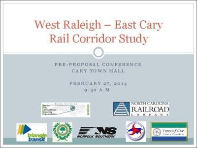 West Raleigh – East Cary Rail Corridor Study
