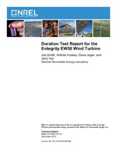 Duration Test Report for the Entegrity EW50 Wind Turbine