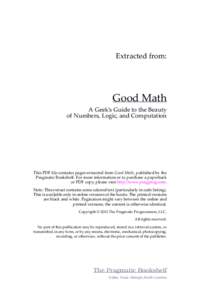 Extracted from:  Good Math A Geek’s Guide to the Beauty of Numbers, Logic, and Computation