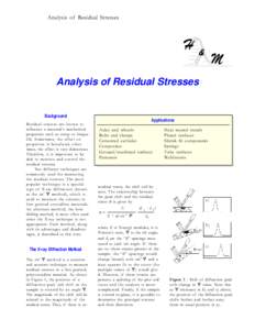 Analysis of Residual Stresses  Analysis of Residual Stresses Background