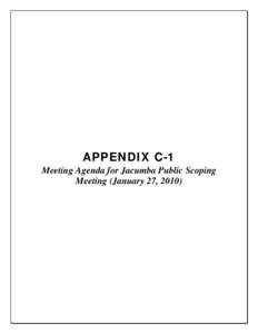 APPENDIX C-1   Meeting Agenda for Jacumba Public Scoping Meeting (January 27, 2010)