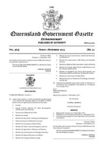 [309]  Queensland Government Gazette Extraordinary PUBLISHED BY AUTHORITY Vol. 364]